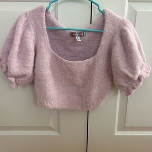 Urban Outfitters Lilac Fuzzy Cropped Top